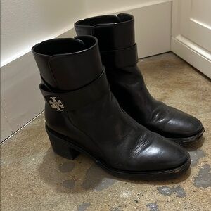 Tory Burch Black Leather Ankle Boots